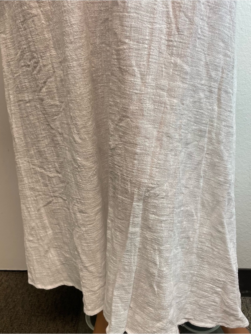 Olivaceous White Cutout Gauze Cotton Maxi Dress with Puff Sleeves S - Picture 5 of 10